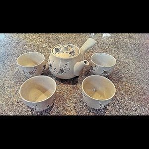 Japanese tea set with strainer